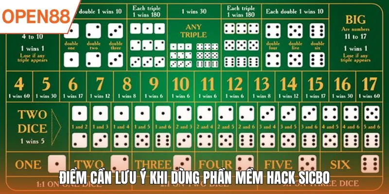 Điểm cần lưu ý khi dùng phần mềm hack sicbo